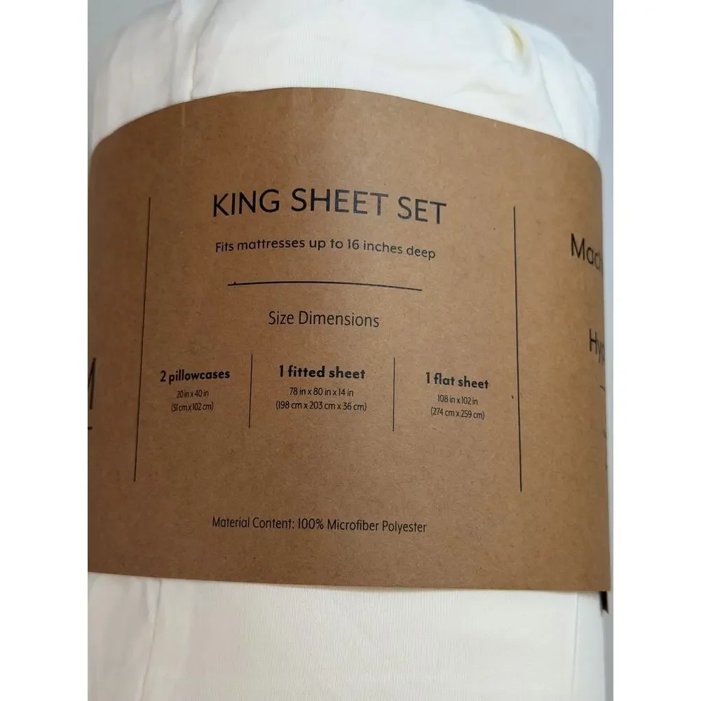 NEW! Casual Comfort iEnjoy KING 4PC Premium Sheet Set Ivory